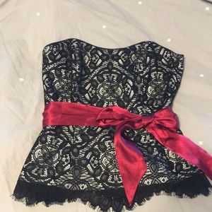 WHBM Corset Lace Top
